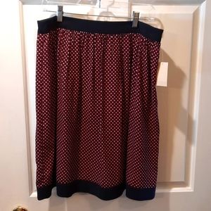NWT Coldwater Creek Red/White/Navy Skirt size 10